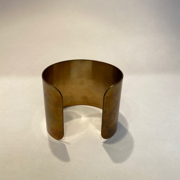 Heather Belle Niki Cuff - Lightly Distressed Polished Brass Bracelet - Picture 4 of 5